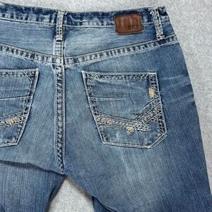 BKE Jeans‎ Denim Straight Leg Mens 34S Blue Distressed Y2K Streetwear